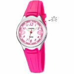 Calypso 28mm Womens Analog Glow Watch, Quartz, Silicone Strap - Silver / Fuchsia Pink - K6067/3