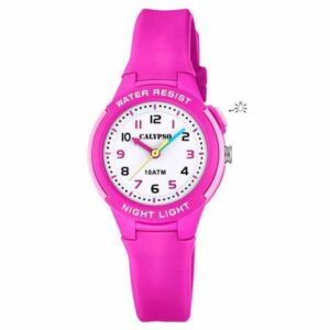 Calypso 29.5mm Kids Analog Glow Watch, Quartz, Silicone Strap - Fuchsia Pink - K6069/1