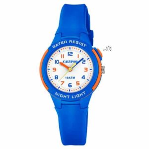 Calypso 29.5mm Kids Analog Glow Watch, Quartz, Silicone Strap - Blue / Orange - K6069/3