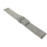Back view of Silver Tone Mens Stainless Steel Mesh Band, Adjusting Metal Watch Strap, Milanese with Fold-Over Clasp
