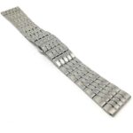 Angle view of Silver Tone Mens Stainless Steel Watch Strap, Metal Watch Strap Replacement