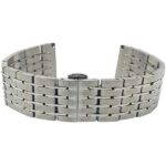 Face view of Silver Tone Mens Stainless Steel Watch Strap, Metal Watch Strap Replacement