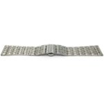 Flat view of Silver Tone Mens Stainless Steel Watch Strap, Metal Watch Strap Replacement