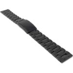 Angle view of Black Stainless Steel Watch Band for Men, Metal Watch Bracelet