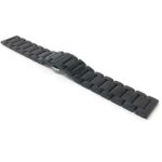 Angle view of Black Mens Metal Strap, Replacement Steel Watch Band, Ajustable