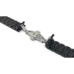 Open view of Black Mens Metal Strap, Replacement Steel Watch Band, Ajustable