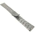Back view of Silver Tone 24mm Silver Stainless Steel Watch for Men, Ajustable, Fold Over Clasp