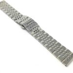 Angle view of Silver Tone Mens Metal Watch Band, Stainless Steel Strap, Ajustable