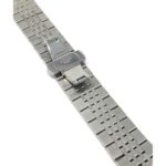 Back view of Silver Tone Mens Metal Watch Band, Stainless Steel Strap, Ajustable