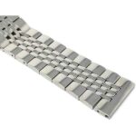 Closeup view of Silver Tone Mens Metal Watch Band, Stainless Steel Strap, Ajustable