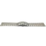 Flat view of Silver Tone Mens Metal Watch Band, Stainless Steel Strap, Ajustable