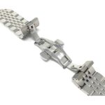 Open view of Silver Tone Mens Metal Watch Band, Stainless Steel Strap, Ajustable