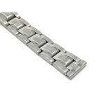 Closeup view of Silver Tone Ladies Stainless Steel Watch Band, Deployment