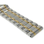 Face view of Two-Tone Stainless Steel Watch Band for Men, Metal Watch Bracelet, Removable Links