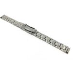 Closeup view of Silver Tone Womens Metal Watch Strap, Deployment, Silver and Gold Straps