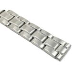 Face view of Silver Tone Womens Metal Watch Strap, Deployment, Silver and Gold Straps