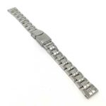 Back view of Silver Tone Womens Steel Watch Strap, Deployment, Silver and Gold Straps