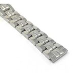 Face view of Silver Tone Womens Steel Watch Strap, Deployment, Silver and Gold Straps