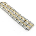 Face view of Two-Tone Womens Metal Watch Band, Deployment, Gold or Silver Tone