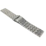 Top view of Silver Tone 24mm Metal Watch Band for Men, Silver Tone Metal Watch Strap