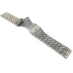 Open view of Silver Tone 24mm Metal Watch Band for Men, Silver Tone Metal Watch Strap