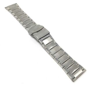 Bandini MET.578 | 26mm Silver Tone Metal Band for Men, Stainless Watch Strap, Ajustable