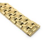 Closeup view of Gold Tone Womens Steel Watch Bracelet, Womens Metal Replacement Strap, Deployment