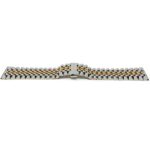 Flat view of Two-Tone Mens Stainless Steel Watch Band for Rolex, Straight or Curved End