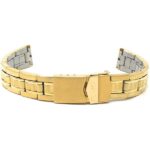 Face view of Gold Tone Womens Steel Watch Bracelet, Womens Metal Replacement Strap