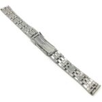 Back view of Two-Tone Womens Metal Replacement Watch Strap, Deployment