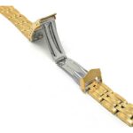 Open view of Gold Tone Womens Stainless Steel Watch Band, Deployment