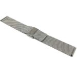 Back view of Silver Tone Fine Metal Mesh Watch Strap, Stainless Steel Mesh Milanese Band with Fold-Over Clasp