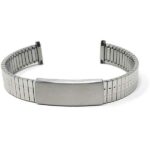 Face view of Silver Tone Ladies Expansion Watch Strap, Expandable Band, Easy to Adjust