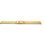 Flat view of Gold Tone Ladies Stretch Watch Strap, Expansion Band, Easy to Adjust