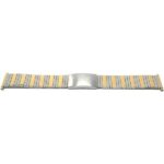 Flat view of Two-Tone Mens Silver & Gold Stretch Watch Strap, Expansion Band, Easy to Adjust