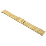Angle view of Gold Tone Mens Stretch Watch Strap, Expansion Band, For Timex & Citizen, Easy to Adjust