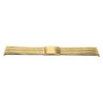 Flat view of Gold Tone Mens Stretch Watch Strap, Expansion Band, For Timex & Citizen, Easy to Adjust