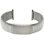 Face view of Silver Tone Mens Silver & Gold Stretch Watch Strap, Expansion Band, Easy to Adjust