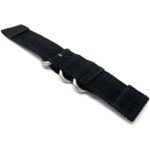 Back view of Black Nylon Nato Style Watch Band, 2 Piece Strap, Hook and Loop Buckles