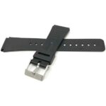 Back view of Black Black Rubber Watch Band Fits Casio Databank and More with Stainless Steel Buckle