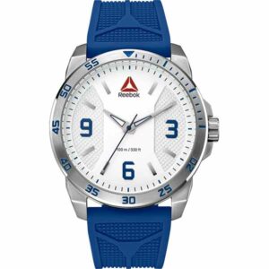 Reebok Carbon X Mens Watch Analog, Silver with Blue Silicone Strap - RD-CAX-G2-S1IN-1N