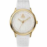 Reebok Chelsea Bloom Rubber Womens Watch, Analog, White and Gold with White Silicone Strap - RD-CHB-L2-S2IW-W2