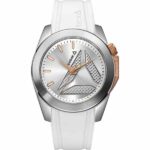 Reebok Diane Womens Watch, Analog, Silver with White Silicone Strap - RD-DIA-L2-S1IW-13