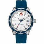 Reebok Forge 1.0 Mens Watch, Analog, Stainless Steel And Blue with Blue Silicone Strap - RD-FOR-G3-S1IN-WR