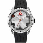 Reebok Impact Mens Watch, Analog, Stainless Steel with Black Silicone Strap - RD-IMP-G3-S1IB-1B