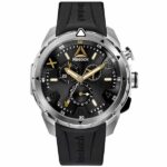 Reebok Impact Chrono Mens Watch, Analog, Stainless Steel with Black Silicone Strap - RD-IMP-G6-S1IB-B2