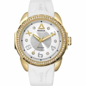 Reebok Impact Womens Watch, Analog, White And Gold With Stones with White Silicone Strap - RD-IMS-L2-S3IW-13