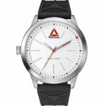 Reebok Liftraise 1.0 Mens Watch, Analog, Stainless Steel with Black Silicone Strap - RD-LIF-G2-S1IB-WR