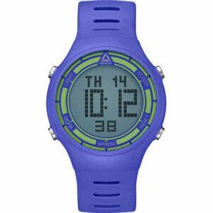 Reebok Watch Run Time Acid Blue, Acid Green, Stainless Steel, Pusher – RD-RUT-G9-PLPL-S1