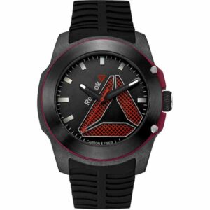 Reebok Tf (Tireflip) Mens Watch, Analog, Carbon Black And Red with Black Silicone Strap - RD-TFL-G2-CBIB-BR